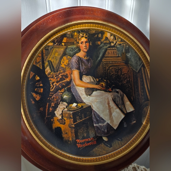 Vintage Norman Rockwell Wall Art with Brown Frame - Picture 3 of 5